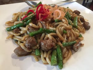 Order Spicy Garlic Udon Noodles food online from Golden Triangle Cuisine store, Los Gatos on bringmethat.com