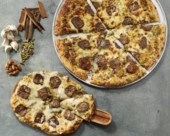 Order 14" Large Thin-Crust Lamb Meatball  food online from Pizza Karma store, Eden Prarie on bringmethat.com