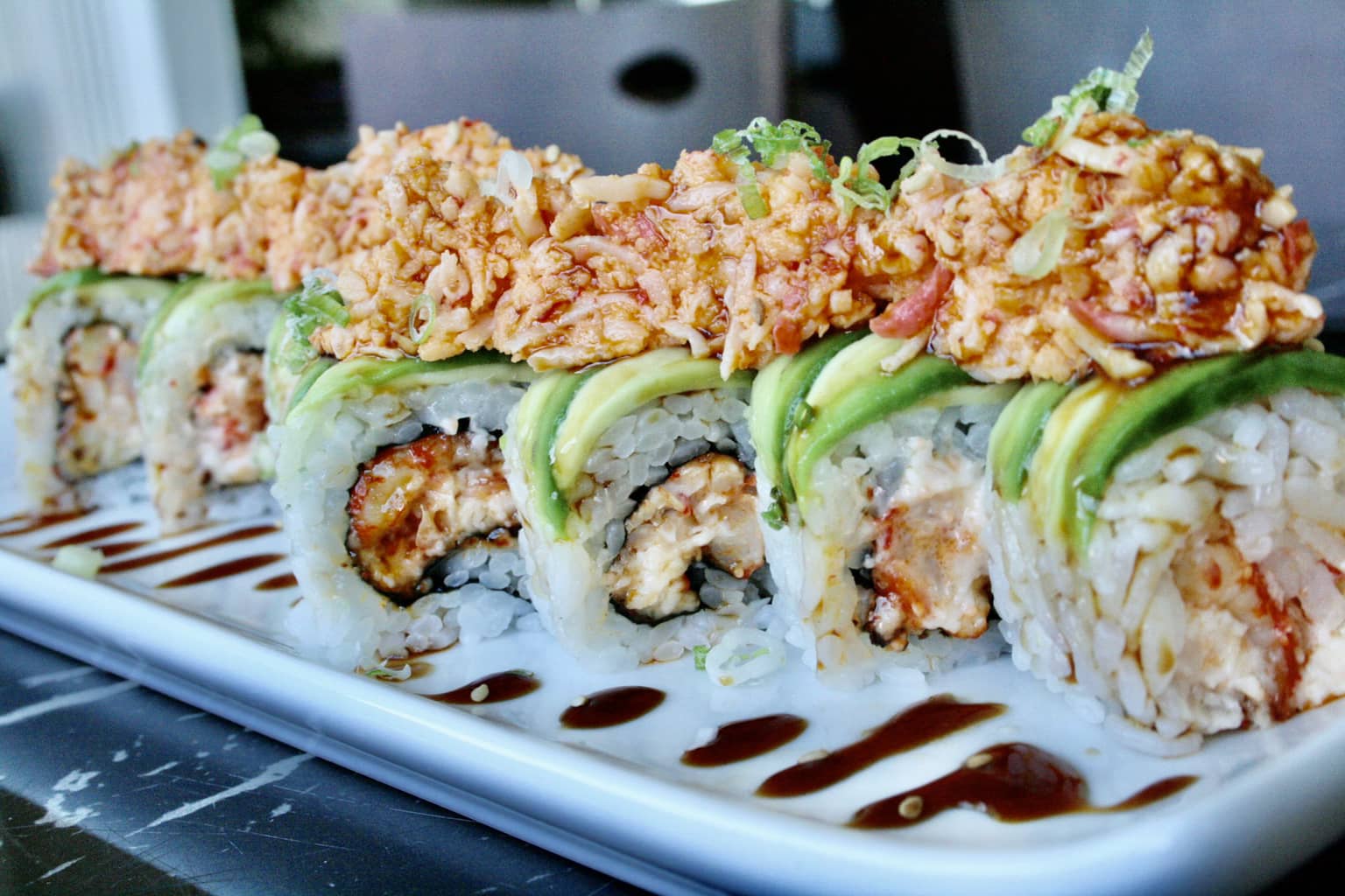 Order Green Wave Roll food online from Bad Sushi store, Los Angeles on bringmethat.com