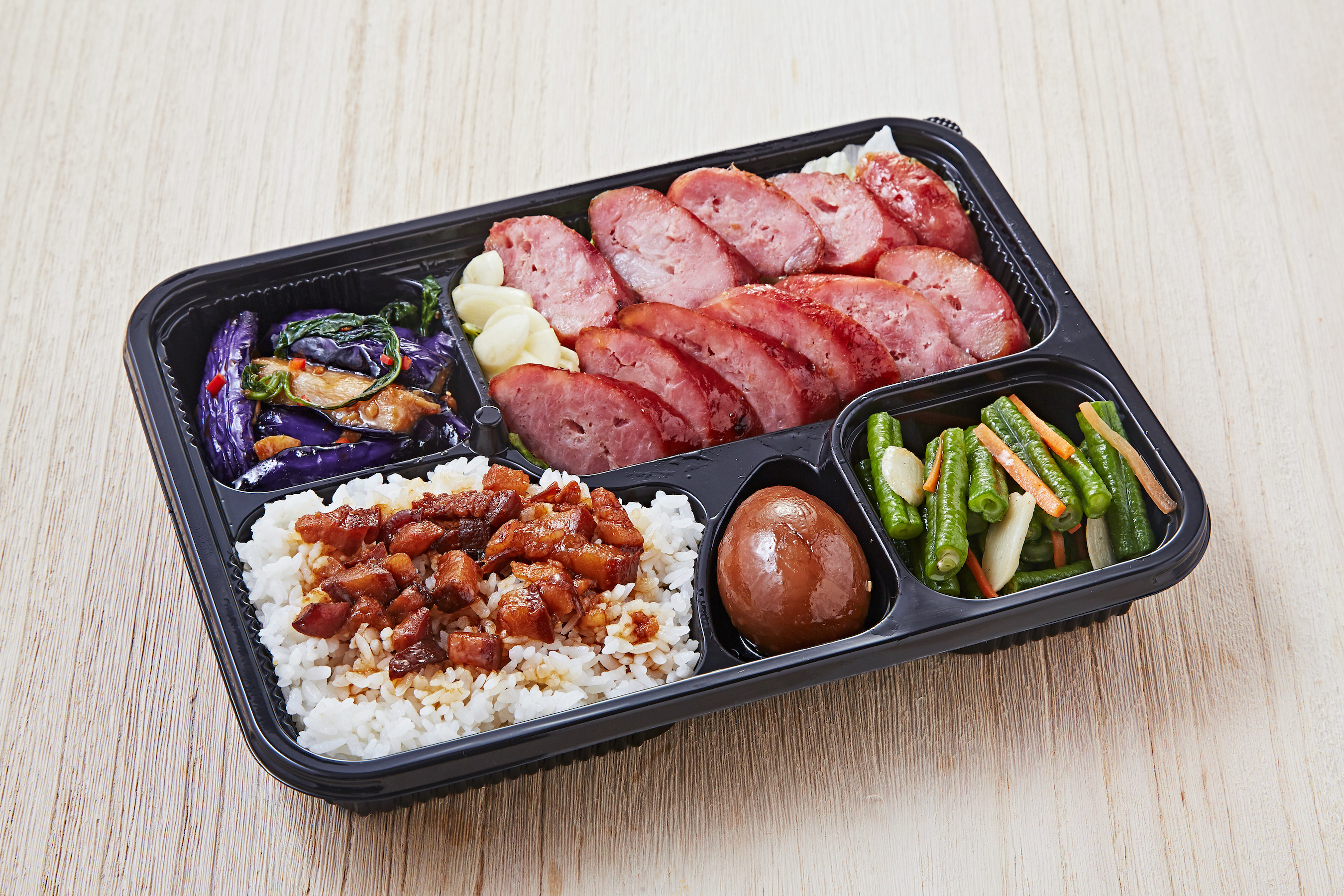 Order #R8 Taiwanese Sausage Bento food online from O2 Valley store, Cupertino on bringmethat.com
