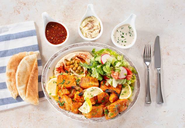Order Seafood Mixed Grill Plate food online from Shawarma House store, Garden Grove on bringmethat.com