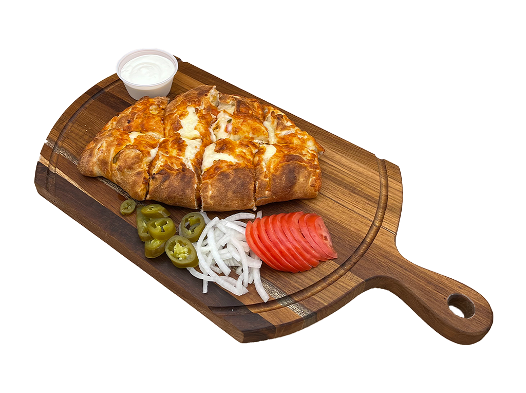 Order Buffalo Chicken Deluxe Calzone food online from Land of Pizza Inc store, South Boston on bringmethat.com