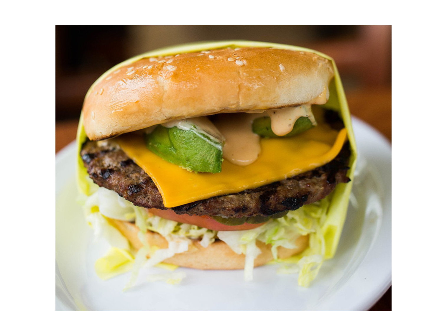 Order Avocado Cheeseburger food online from Norm Famous Burgers store, Whittier on bringmethat.com