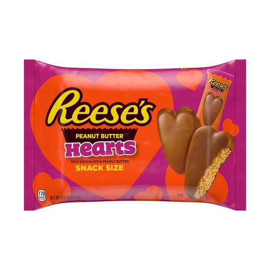 Order REESE'S Milk Chocolate and Peanut Butter Snack Size Hearts, Valentine's Day Candy, 9.6 oz food online from CVS store, METAIRIE on bringmethat.com