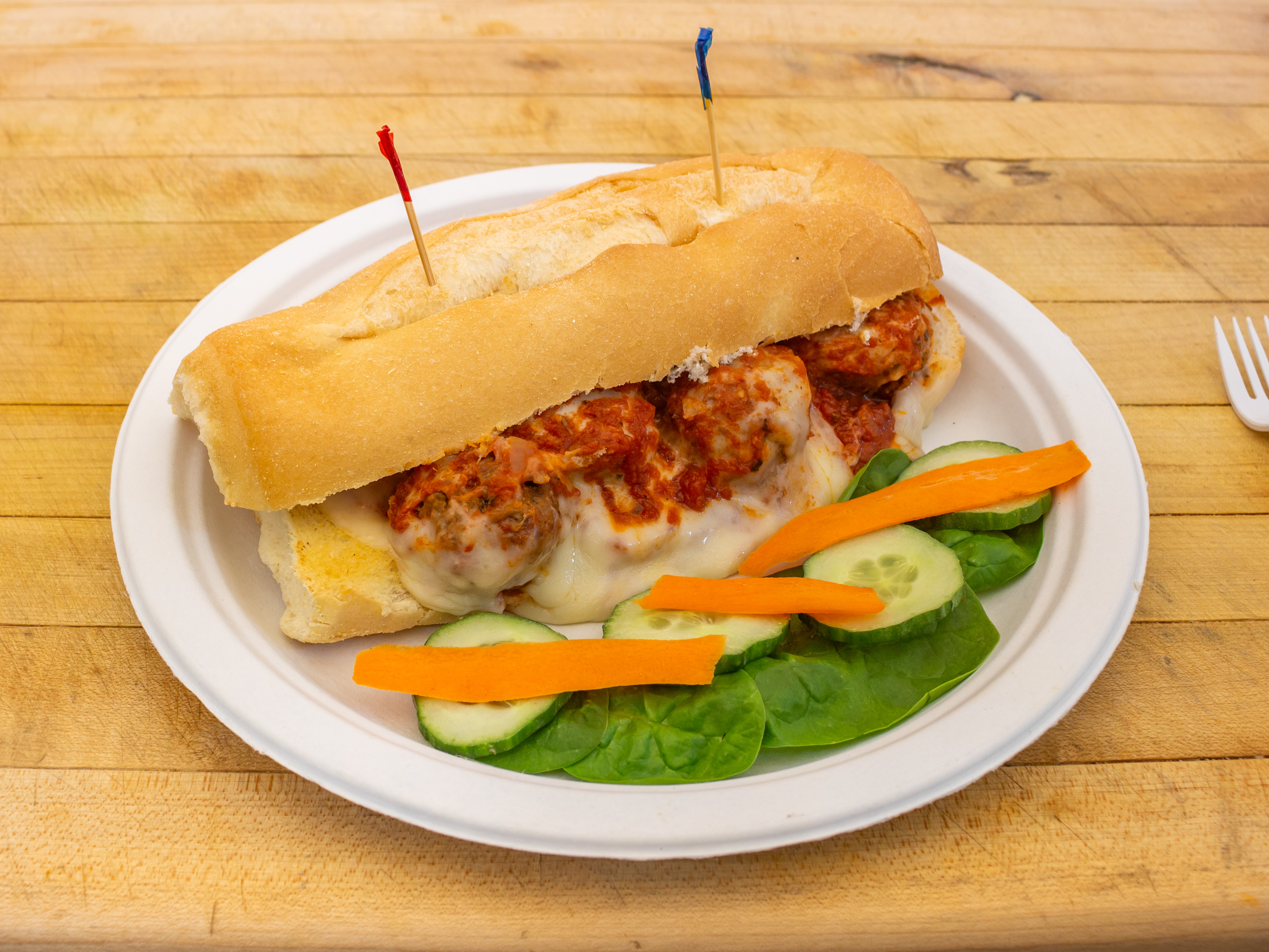 Order Meatball Parmigiana Sandwich  food online from Peps Grill & Pizza store, Paterson on bringmethat.com