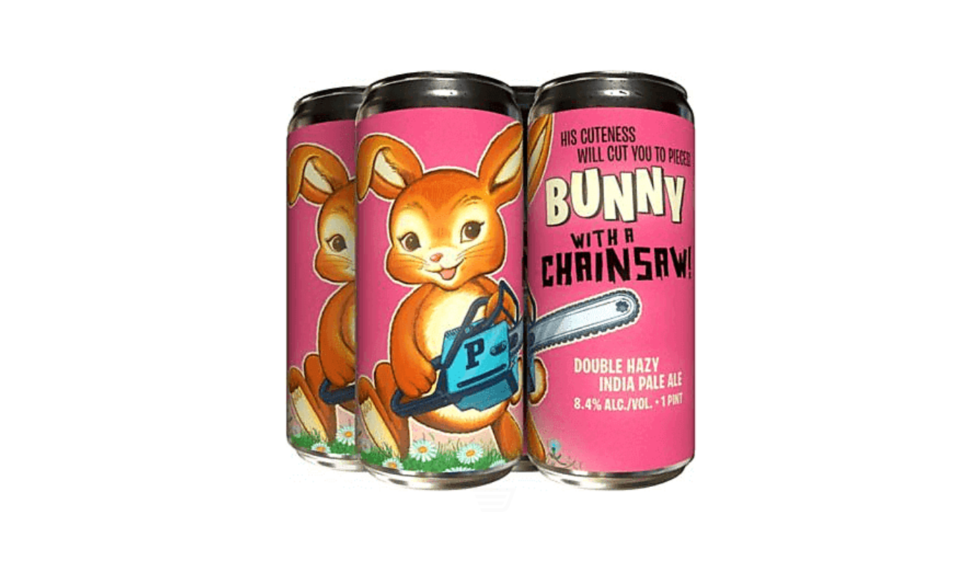 Order Paperback Brewing Bunny With A Chainsaw DIPA 4x 16oz Cans food online from Ocean Liquor store, South Pasadena on bringmethat.com