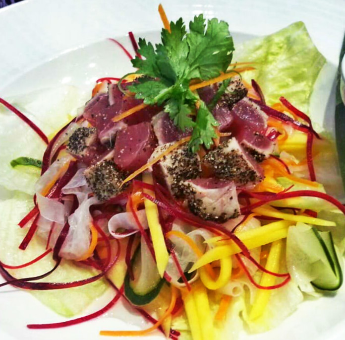 Order Black Pepper Tuna Salad food online from Hawkers store, New York on bringmethat.com