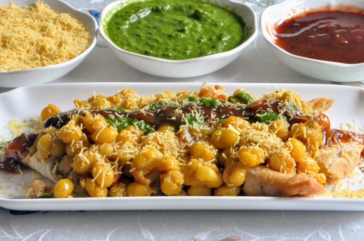 Order Samosa Chaat food online from India House store, Portland on bringmethat.com