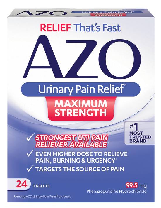 Order Azo Urinary Pain Relief Tablets Maximum Strength (24 ct) food online from Rite Aid store, CONCORD on bringmethat.com