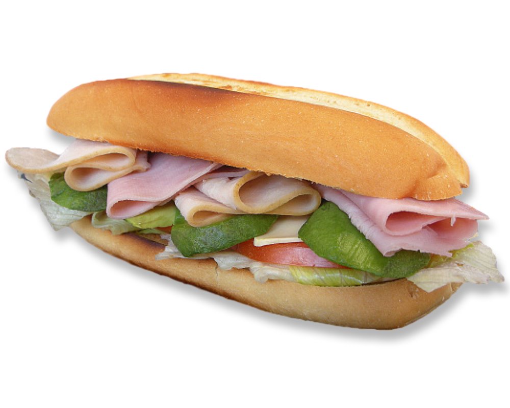 Order Ham, Turkey and Cheese Sandwich food online from Honey Donuts store, Crowley on bringmethat.com