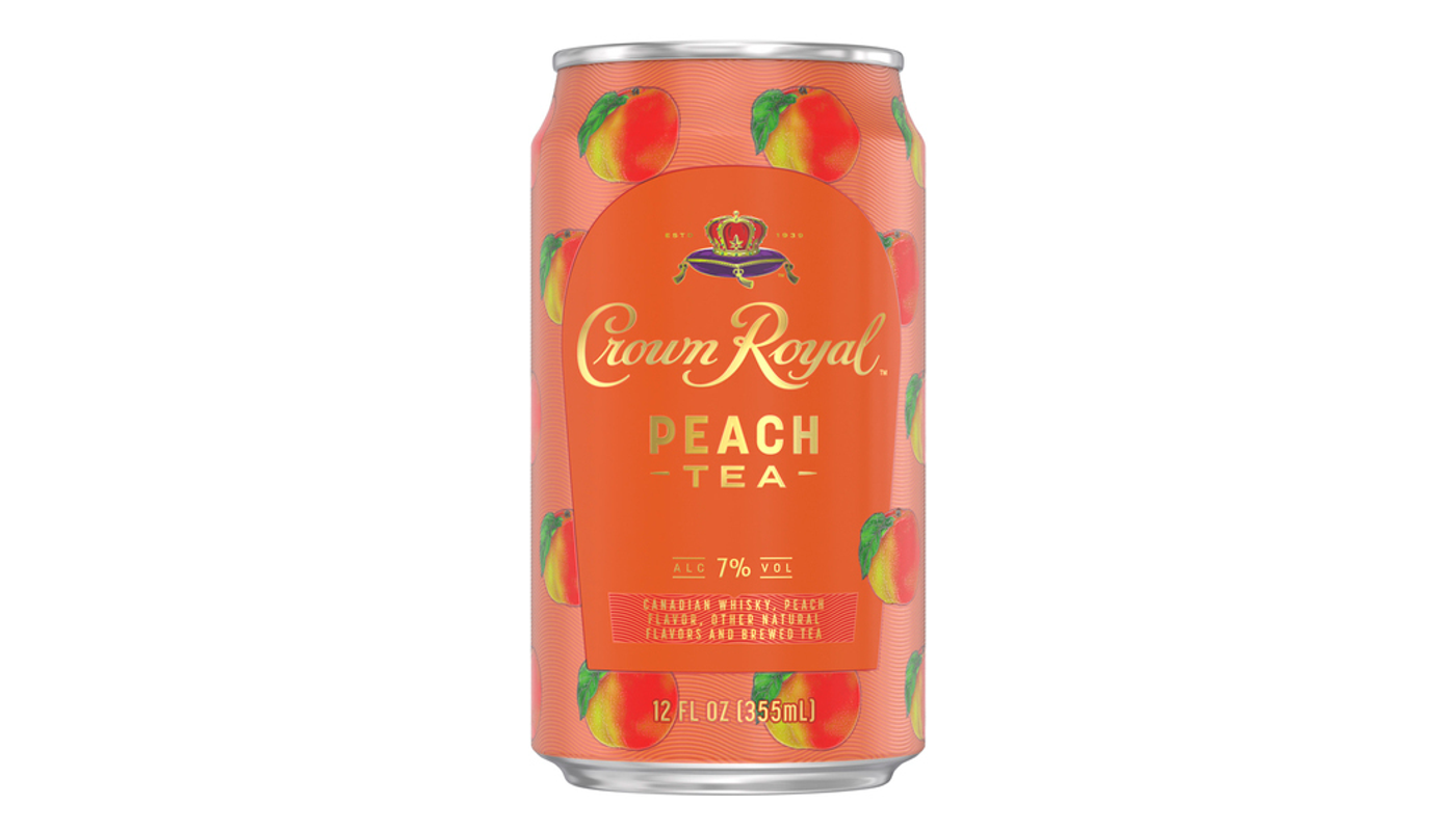Order Crown Royal Peach Tea Canadian Whisky Cocktail 12oz Can food online from Oceanview Liquor store, Hermosa Beach on bringmethat.com