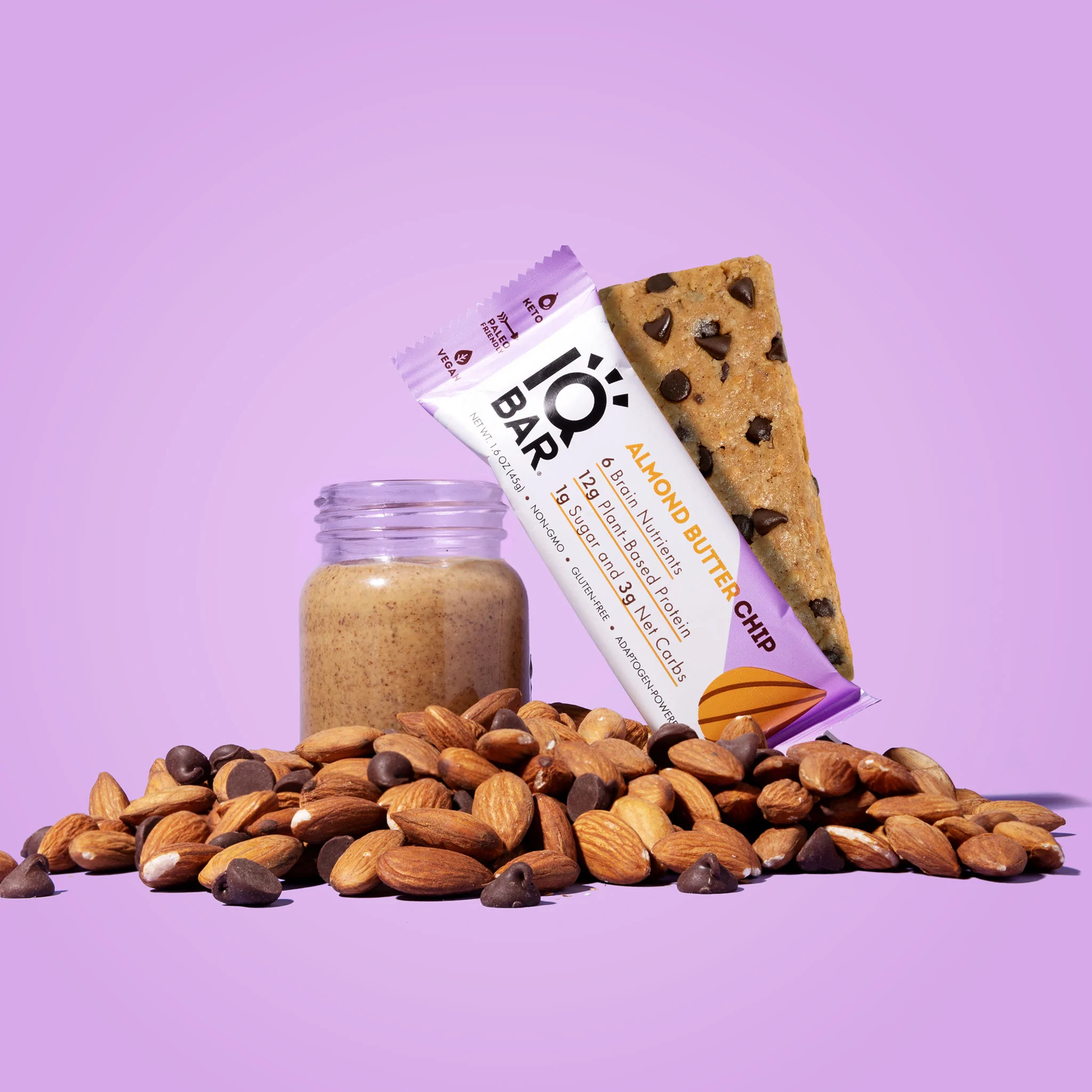 Order IQ Bar Almond Butter Chip food online from Pure Pressed Juice store, Los Angeles on bringmethat.com