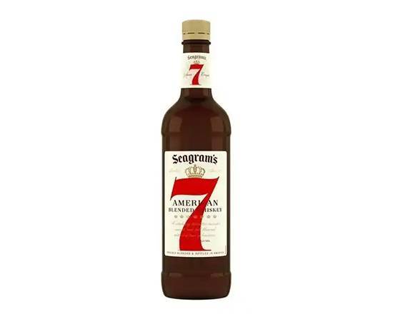 Order Seagram's 7 Blended Whiskey, 750mL liquor (40% ABV) food online from Samco Food Store store, Bakersfield on bringmethat.com