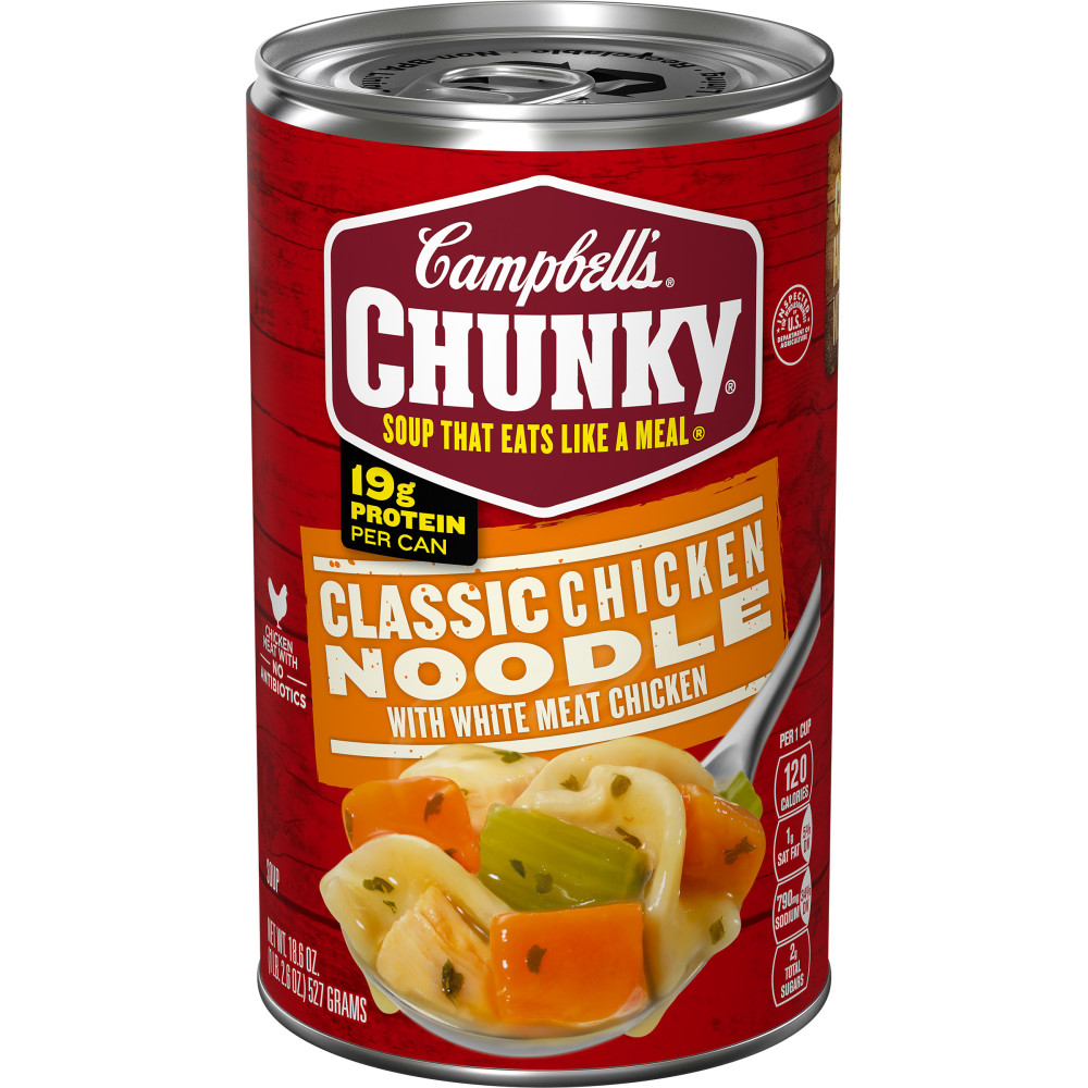 Order Campbell's Chunky Soup, Classic Chicken Noodle Soup Can - 18.6 oz food online from Rite Aid store, SUFFOLK on bringmethat.com