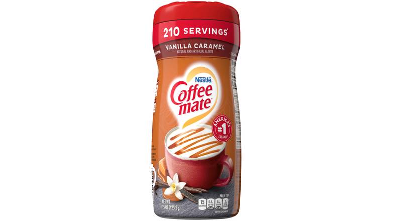 Order Coffee-Mate Vanilla Caramel Powdered Coffee Creamer 15 Oz food online from Valero Food Mart store, Murrayville on bringmethat.com