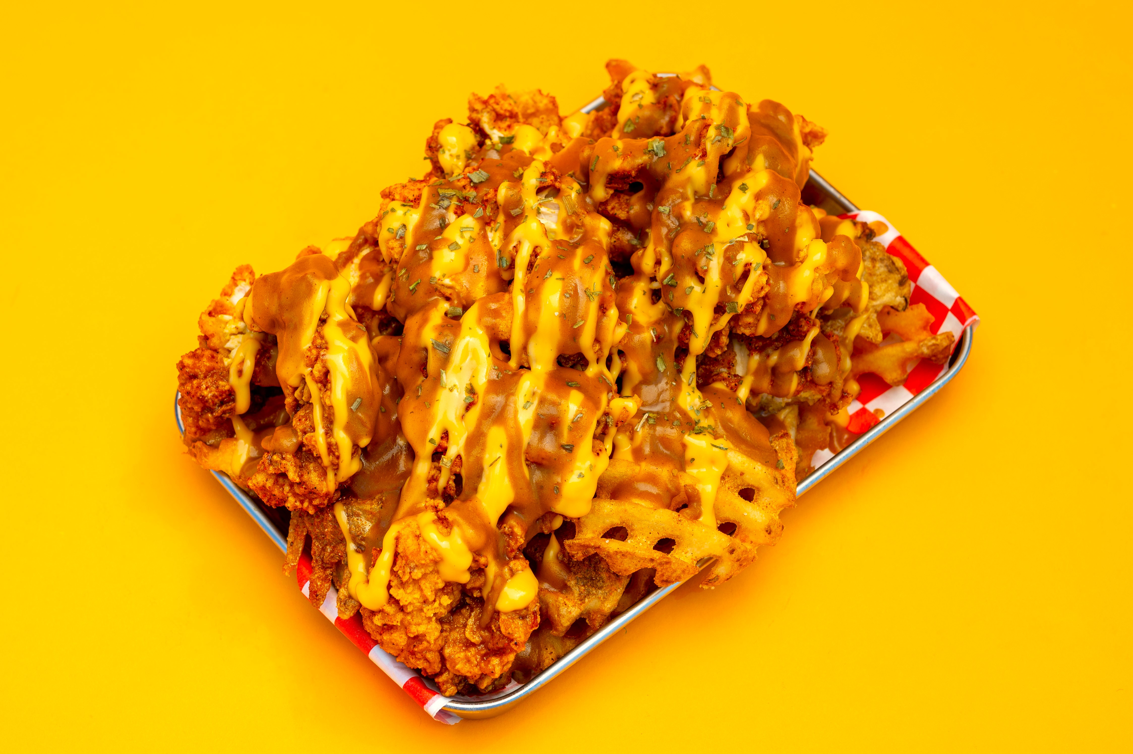 Order Loaded Curry Fries food online from Yummy Bite store, Houston on bringmethat.com