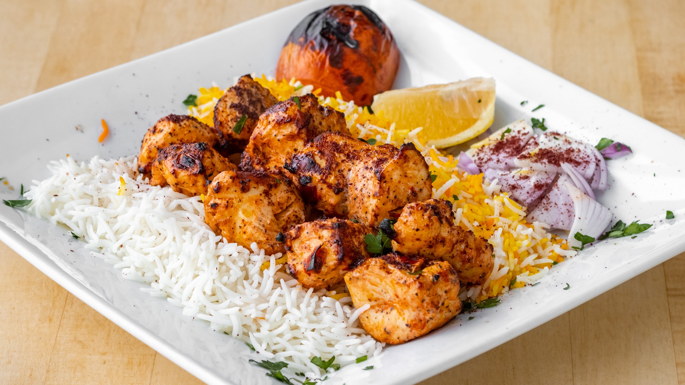 Order Chicken Shish Kabob food online from Rumis Market & Grill store, Cleveland on bringmethat.com
