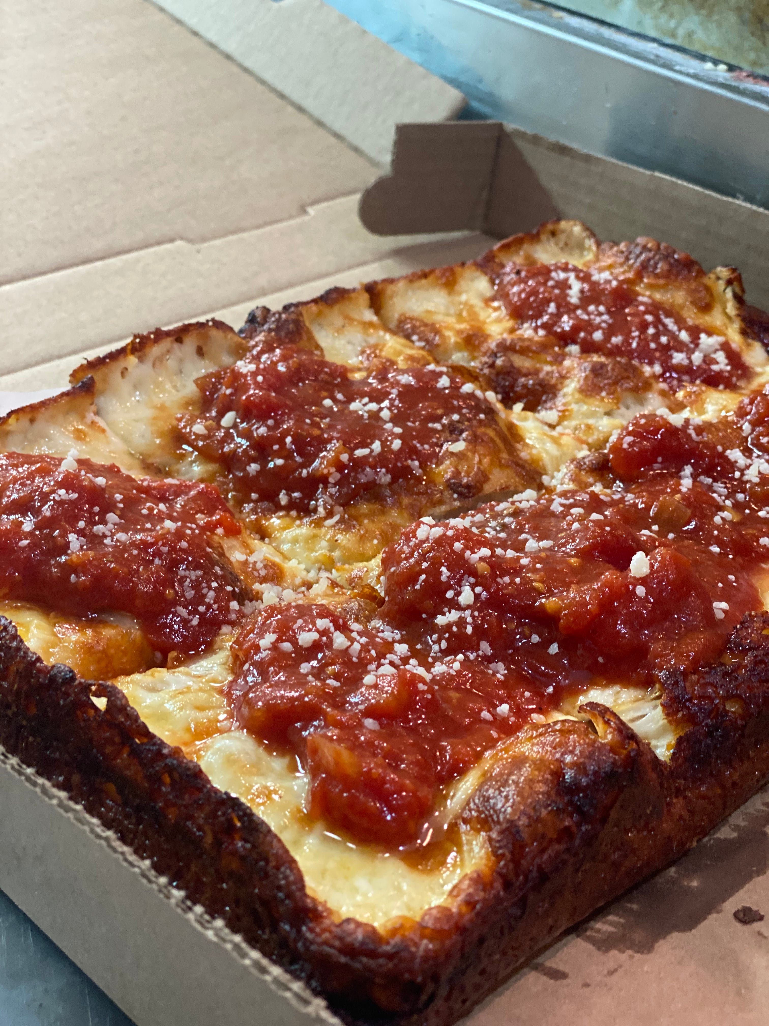 Order Detroit Style Pizza - Large food online from Bella Maria's Pizzeria store, Flourtown on bringmethat.com