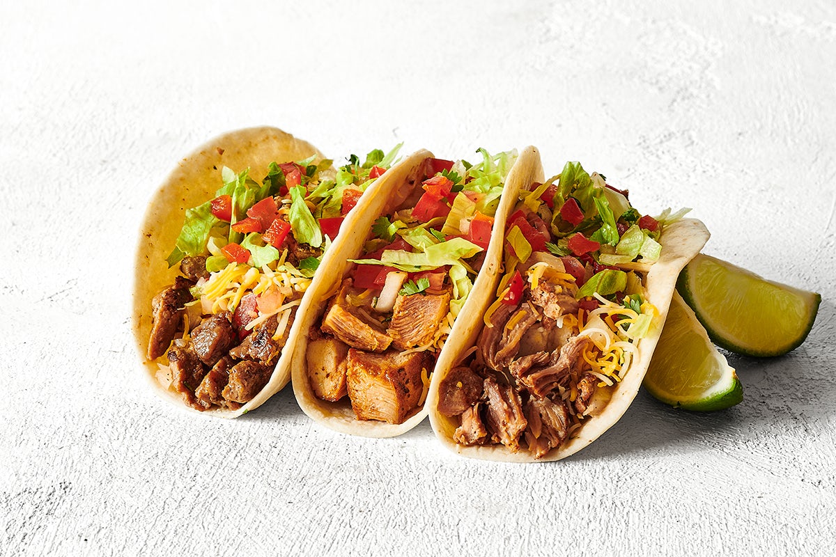 Order Three Tacos food online from Moes Southwest Grill store, Smyrna on bringmethat.com