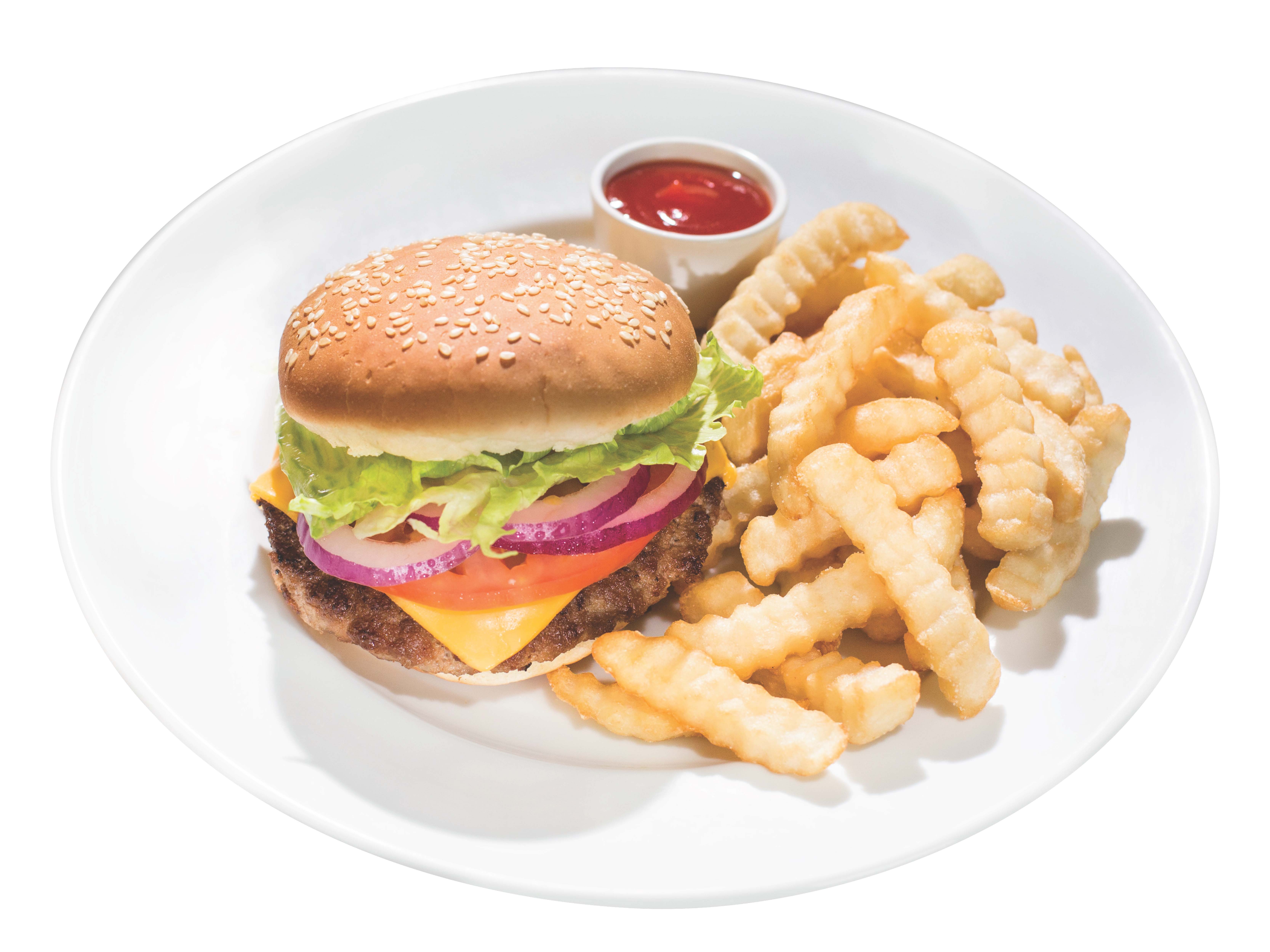 Order 48. BBQ Cheeseburger food online from L&L Hawaiian Bbq store, Las Vegas on bringmethat.com