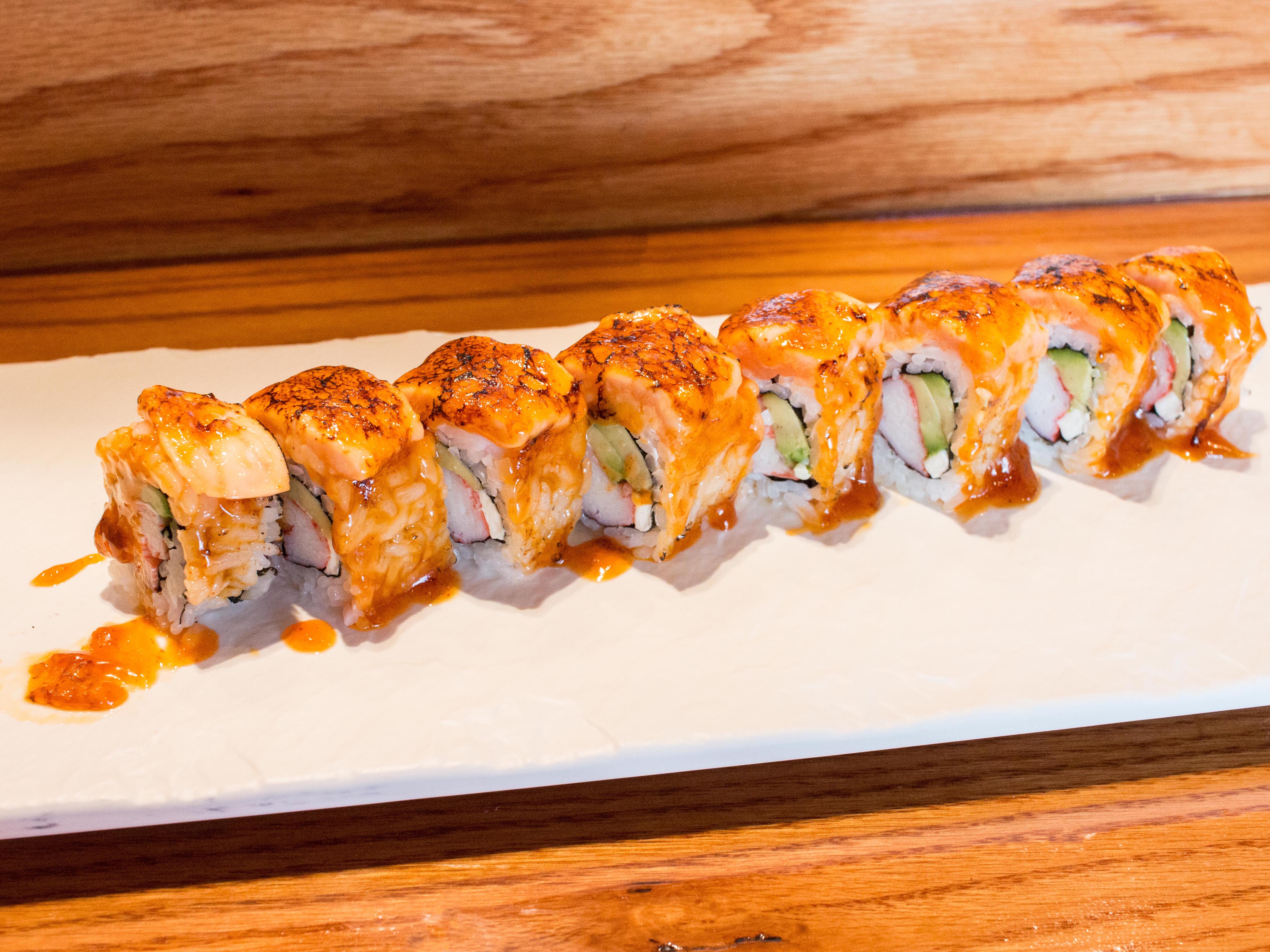 Order Salmonator Roll food online from Sushi Kafe store, Rochester on bringmethat.com