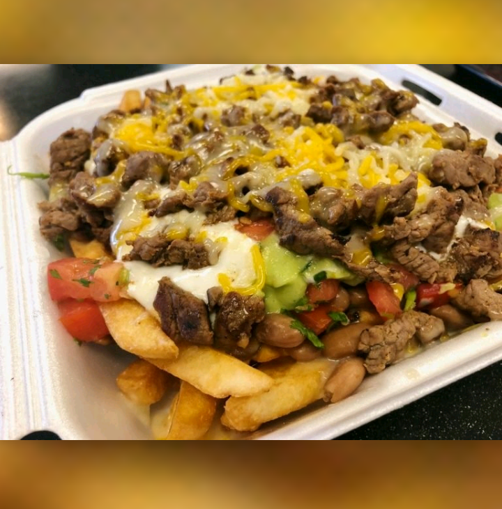 Order Fries with Meat food online from Tacos Xquisito Mexican Grill store, Los Angeles on bringmethat.com
