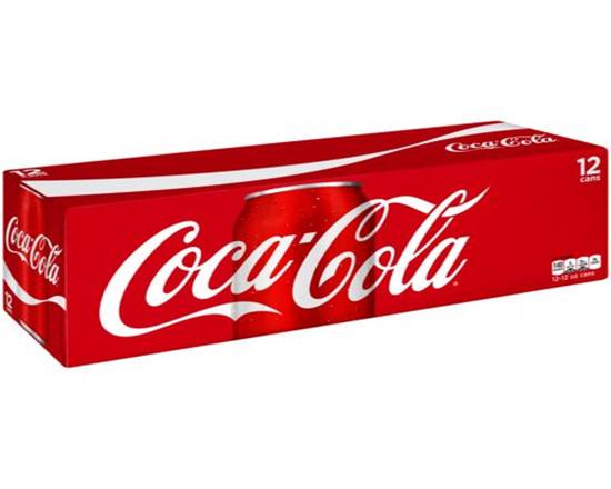 Order Coca Cola, 12 Pack Cans food online from Plaza Diamond Liquor store, Diamond Bar on bringmethat.com