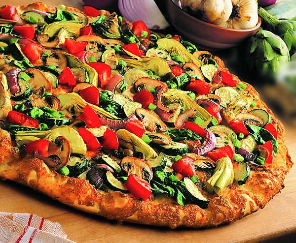 Order Gourmet Veggie Pizza food online from Round Table Pizza store, Long Beach on bringmethat.com