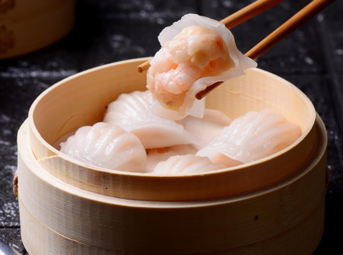 Order Steamed shrimp Dumplings food online from Chans Gourmet store, Kearny on bringmethat.com