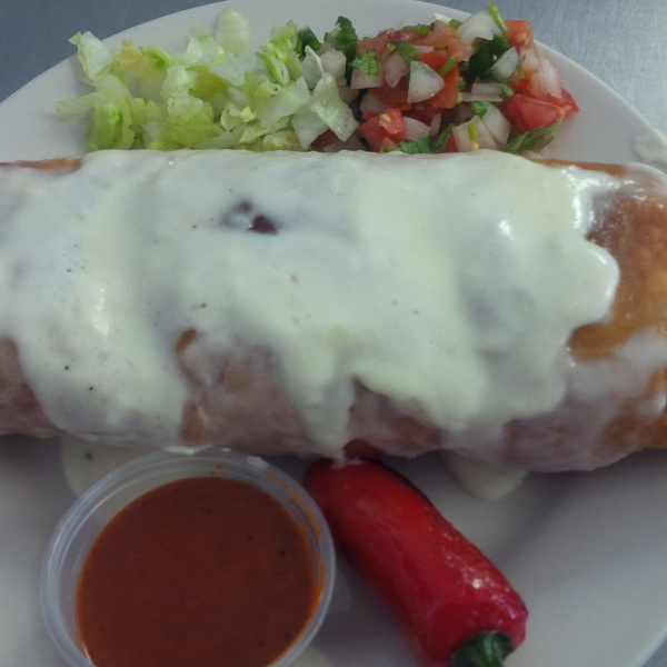 Order Two Meat Burrito food online from Taco Sur (del sur) store, Lake Worth on bringmethat.com
