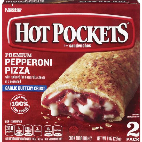 Order Hot Pockets Frozen Sandwiches Premium Pepperoni Pizza 2-Pack food online from Cvs store, SAINT CLAIR SHORES on bringmethat.com