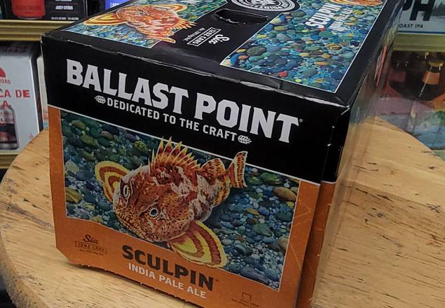 Order Ballast Point SCULPIN (6pk. Cans) food online from Hub Market & Deli store, San Diego on bringmethat.com