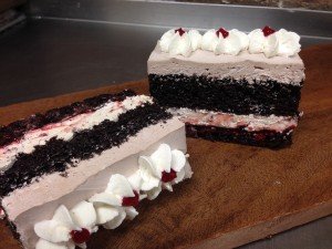 Order Mocha Raspberry Torte food online from Savoia Pastry Shoppe store, Rochester on bringmethat.com