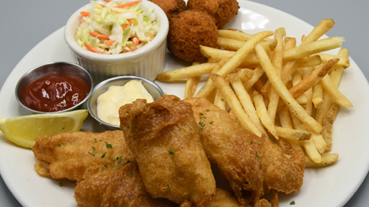 Order Fish + Chips food online from Mitchell's Fish Market store, Livonia on bringmethat.com