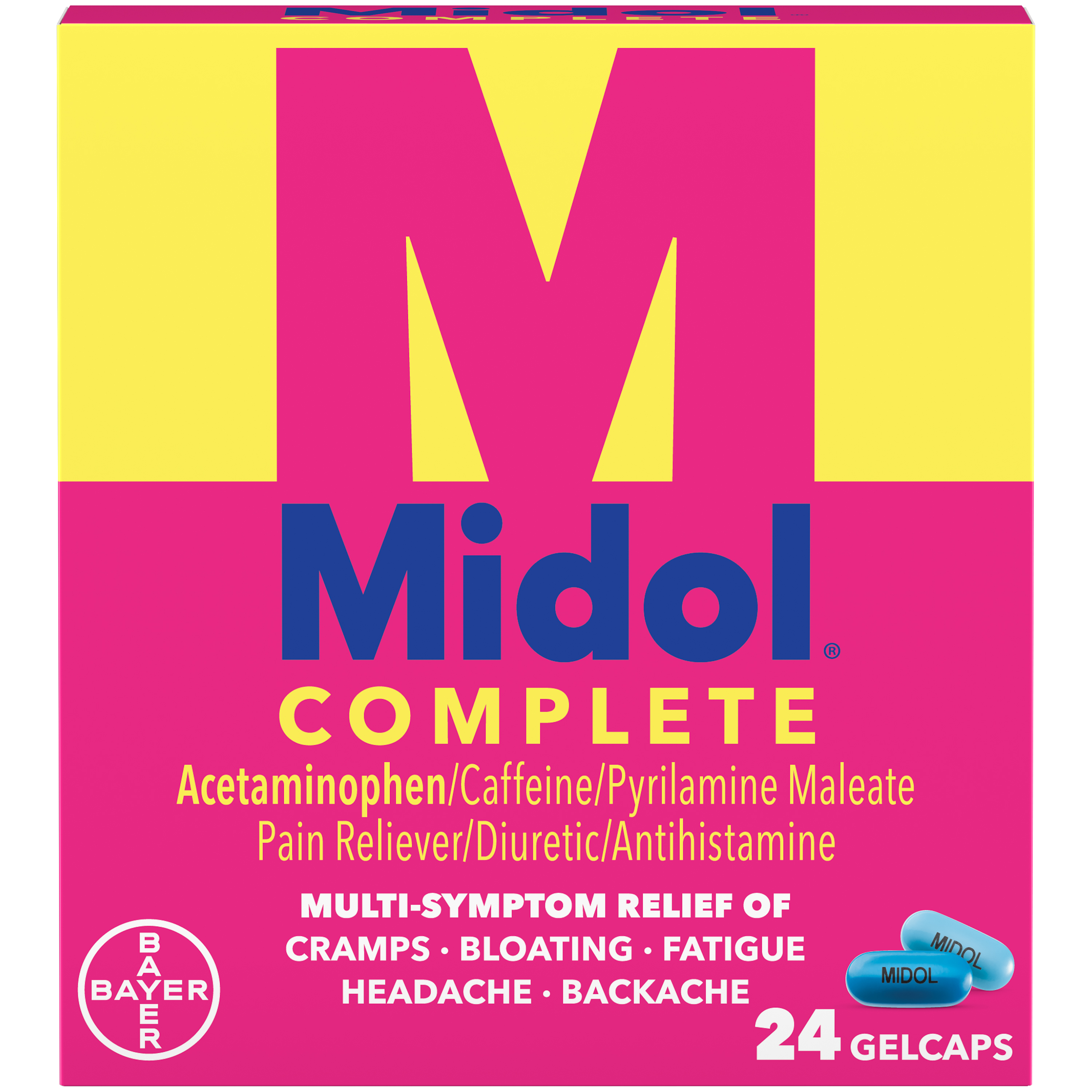 Order Midol Complete Multi-Symptom Relief, Maximum Strength, Gelcaps - 24 ct food online from Rite Aid store, PAULSBORO on bringmethat.com