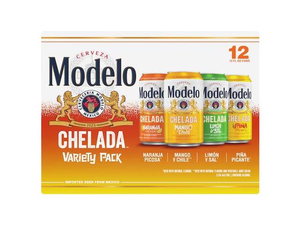 Order Modelo Chelada Variety Pack Mexican Import Flavored Beer - 12x 12oz Cans food online from Shar Armanetti Fine Wine & Spirits store, Carpentersville on bringmethat.com