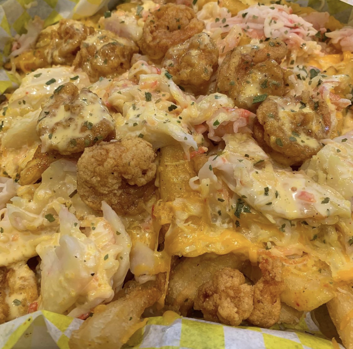 Order Lemon Garlic Shrimp and Snow Crab Loaded Fries food online from Fry Daddy store, Louisville on bringmethat.com