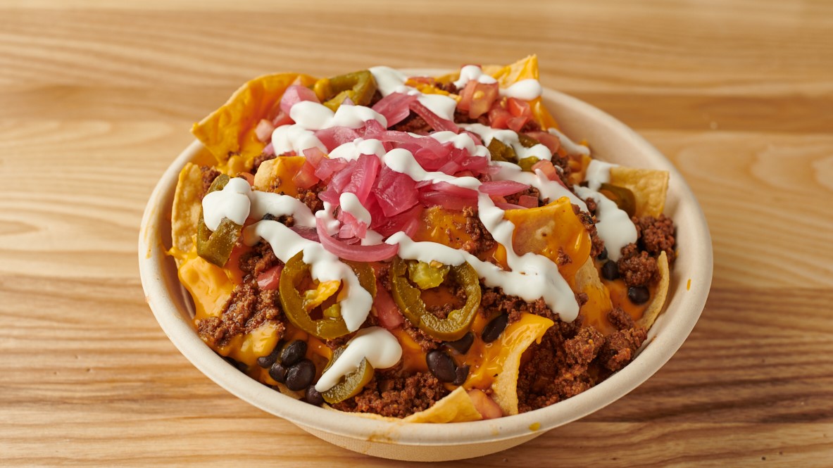 Order GRASS FED GROUND BEEF NACHOS food online from Burrito Beach store, Chicago on bringmethat.com