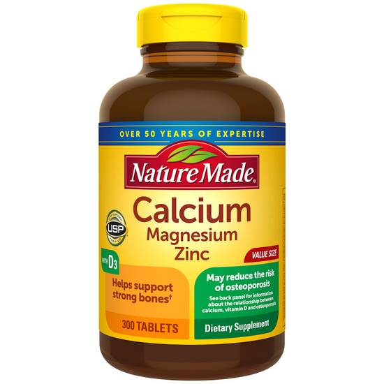 Order Nature Made Calcium Magnesium & Zinc Tablets (300 ct) food online from Rite Aid store, Palm Desert on bringmethat.com