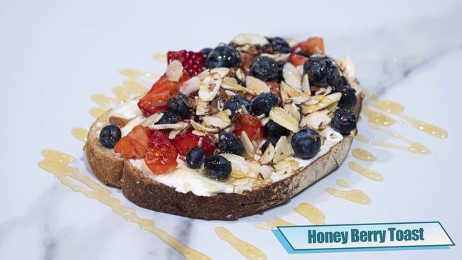 Order Honey Berry Toast food online from Penelope's Coffee and Tea store, Foster City on bringmethat.com