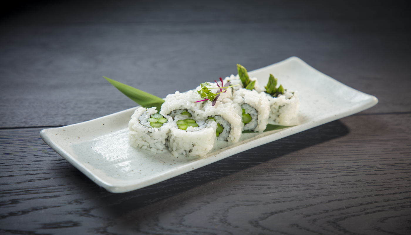 Order Asparagus Roll   food online from Starfish Sushi store, Downey on bringmethat.com