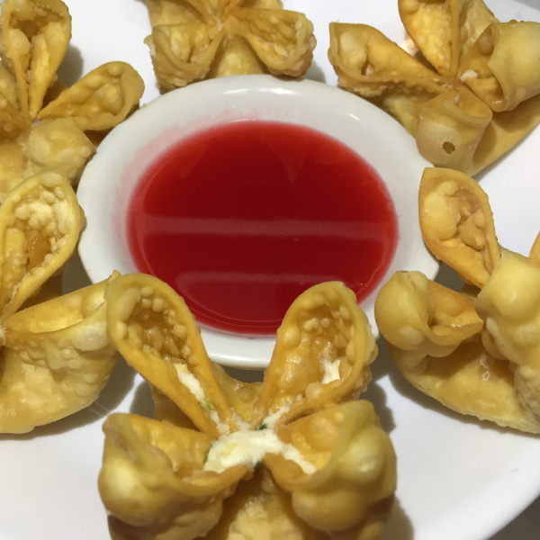 Order 6 Piece Crab Rangoon food online from Cwok store, Plano on bringmethat.com