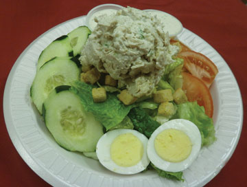 Order Tossed Salad with Chicken Salad food online from Tharsy Grill store, Baltimore on bringmethat.com