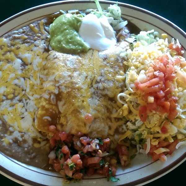 Order 1 Beef and 1 Cheese Enchilada Dinner food online from Tio's Mexican Food - Day Creek store, Rancho Cucamonga on bringmethat.com