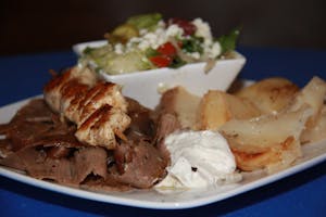 Order      Zorba Platter food online from Zorbas Fine Greek Cuisine store, Albuquerque on bringmethat.com
