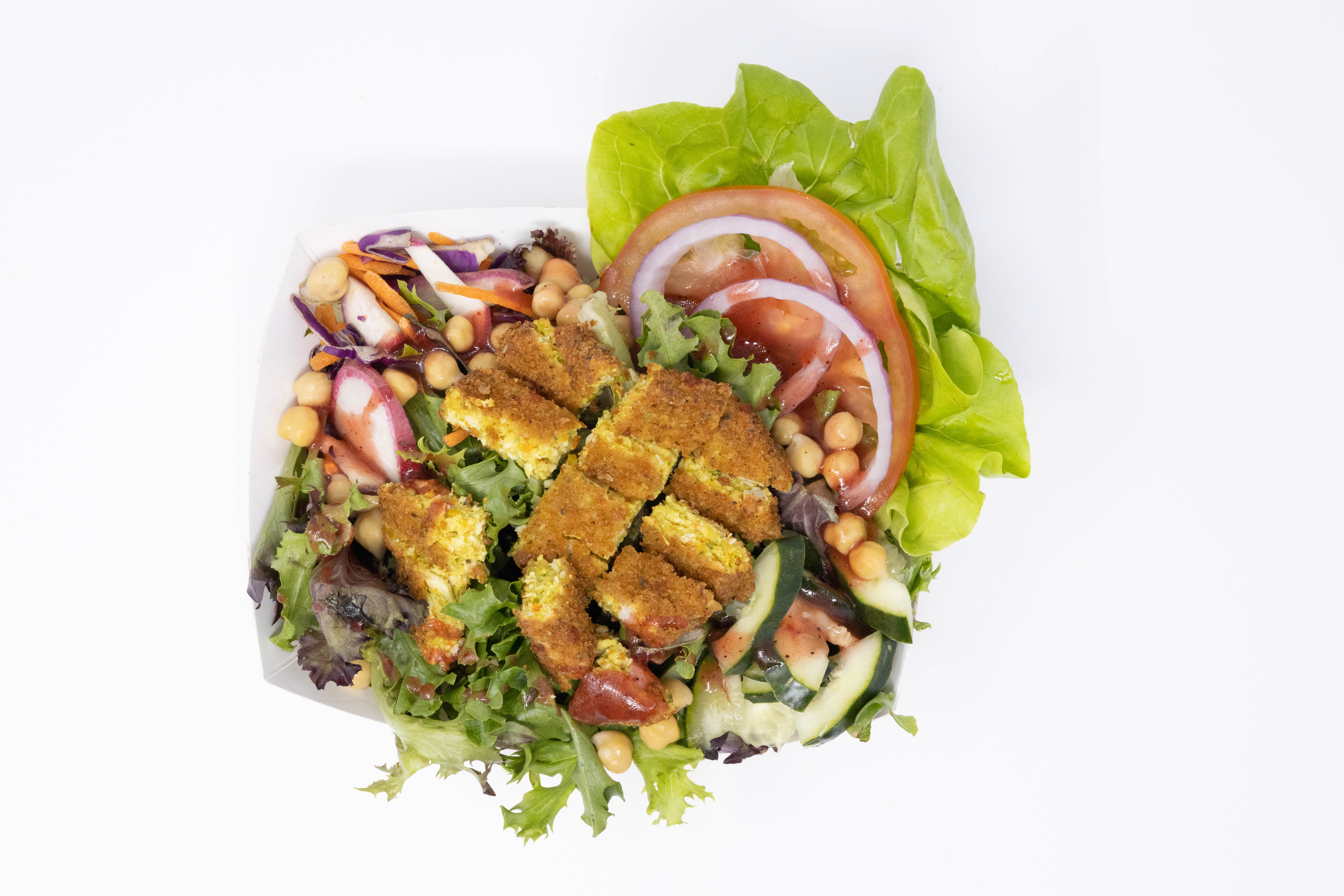 Order Crispy Chick'n Salad food online from Veggy Street store, Las Vegas on bringmethat.com