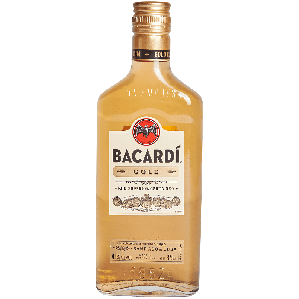 Order Bacardi Gold Rum 375 ml. food online from Sb Liquor & Crafts store, Santa Barbara on bringmethat.com