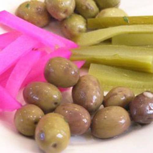 Order 29 Olive, Turnips, Pickles food online from Falafel Hut store, San Rafael on bringmethat.com