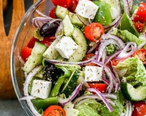Order Greek Salad  food online from Pizzaholic store, Oklahoma City on bringmethat.com