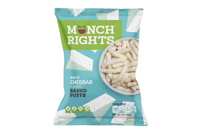 Order Munch Rights White Cheddar Puffs Baked Puffs Snack food online from Exxon Food Mart store, Port Huron on bringmethat.com
